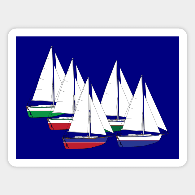 Cape George 36 Cutter Sailboats Racing Magnet by CHBB